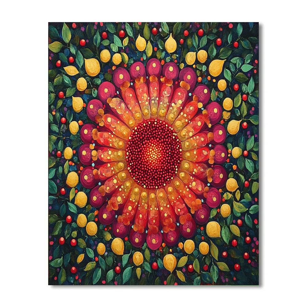 Frida Kahlo Inspired Cosmic Pomegranate Radiance paint by numbers