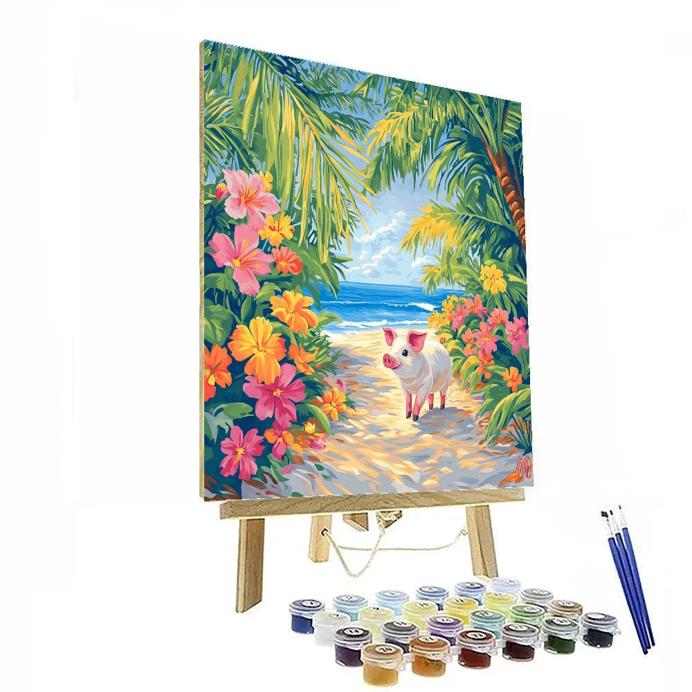 Pua Island Flower Path Disney Inspired paint by numbers