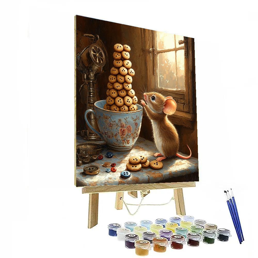 Cinderella Mouse Gus Cookie Tower Disney Inspired Numbered painting kits