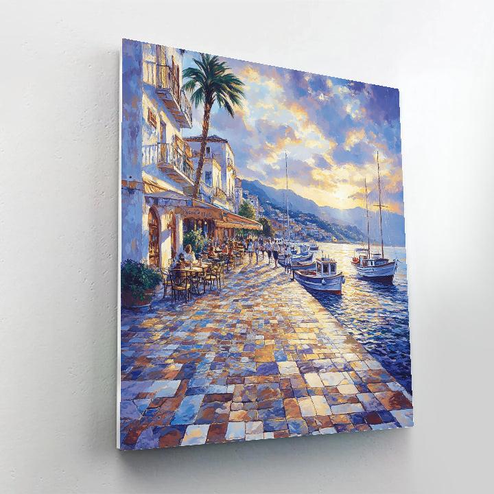 Old Harbor Thessaloniki Greece Paint by numbers art