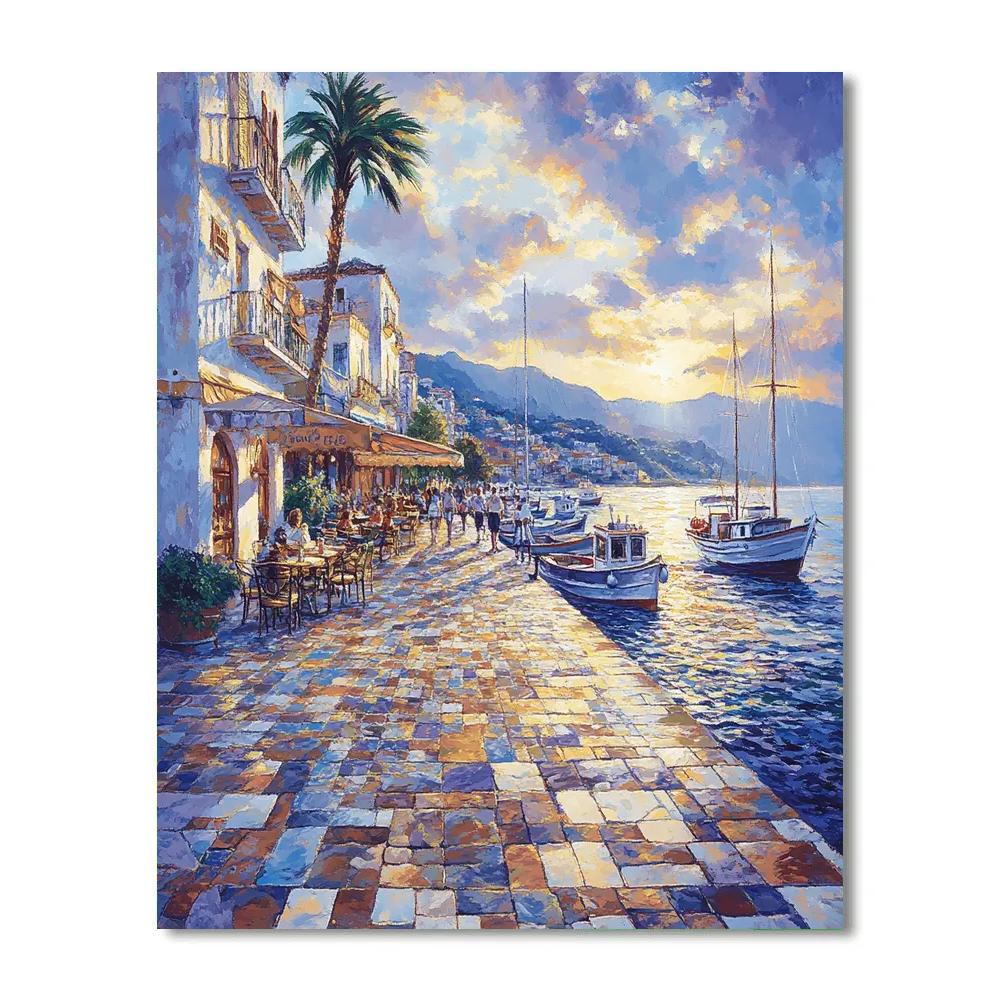 Old Harbor Thessaloniki Greece Paint by numbers art