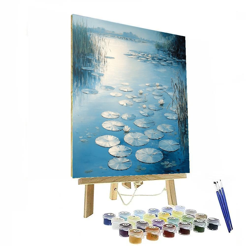 Claude Monet Inspired Waterlilies Pale Winter Sun paint by color