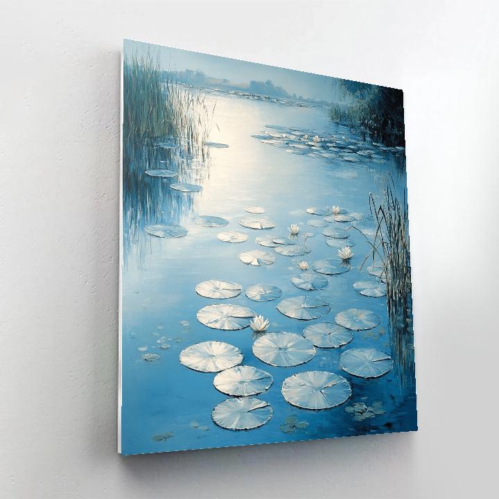 Claude Monet Inspired Waterlilies Pale Winter Sun paint by color