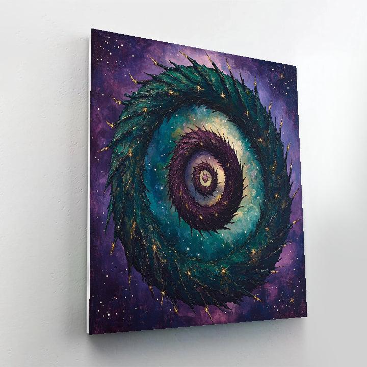 Frida Kahlo Inspired Spiral Galaxy Of Painted Thorns paint by color