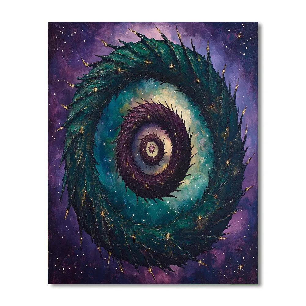 Frida Kahlo Inspired Spiral Galaxy Of Painted Thorns paint by color