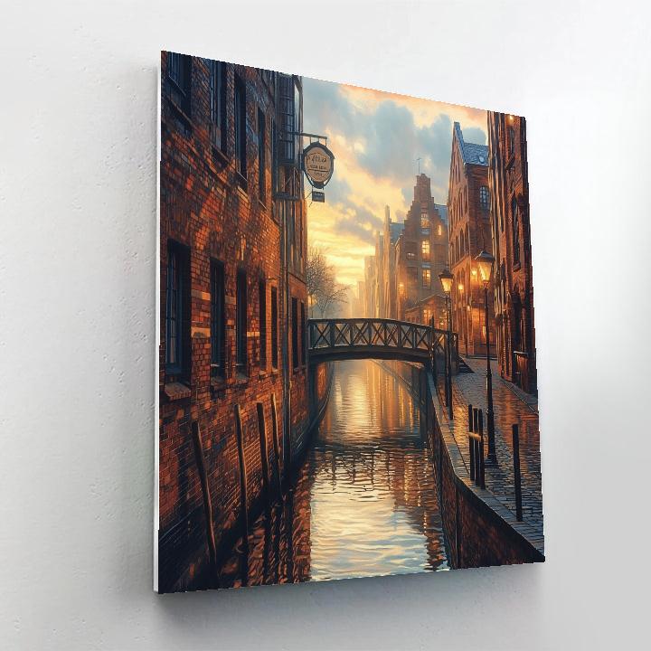 Riverside Walk Hamburg Speicherstadt Germany paint by color