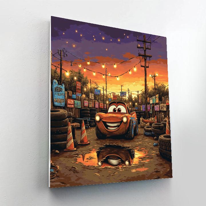 Mater Rusty Tow Yard Chuckles Disney Inspired Number painting