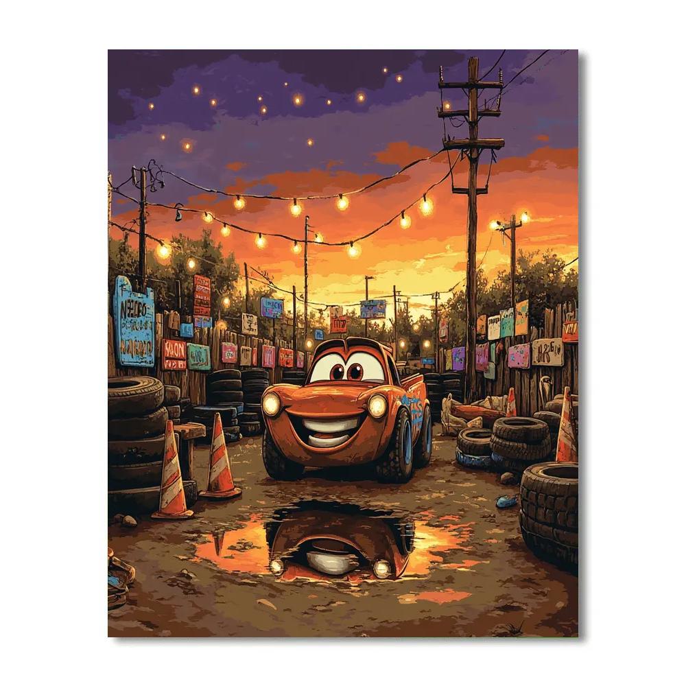 Mater Rusty Tow Yard Chuckles Disney Inspired Number painting