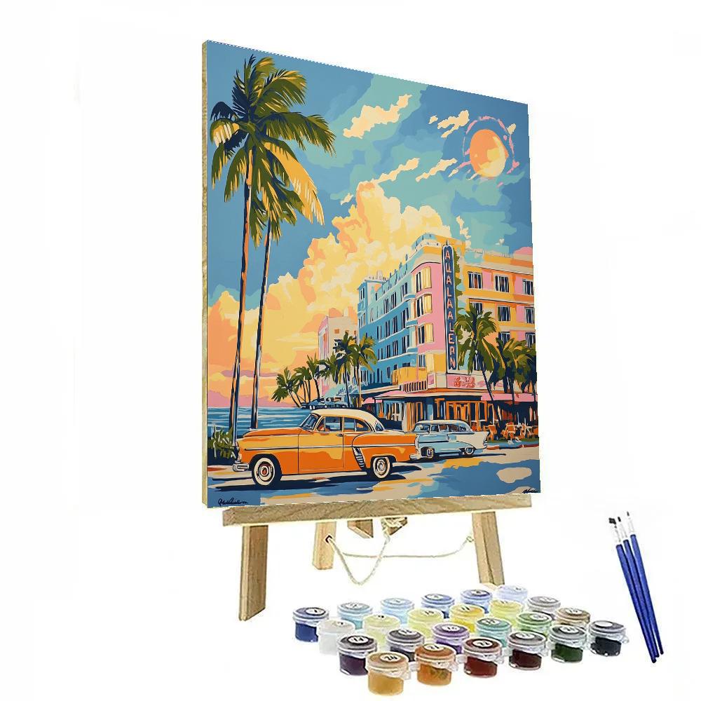 Art Deco Facades Miami South Beach United States paint by numbers