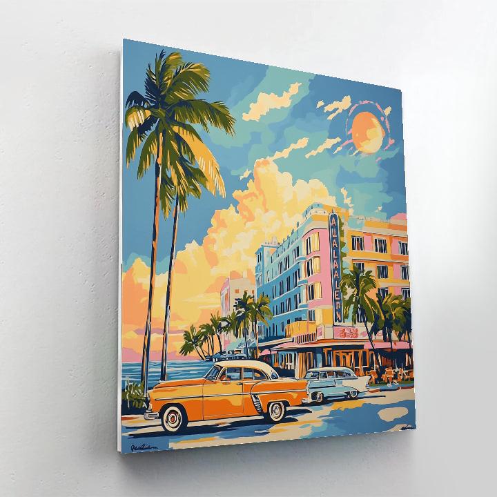 Art Deco Facades Miami South Beach United States paint by numbers