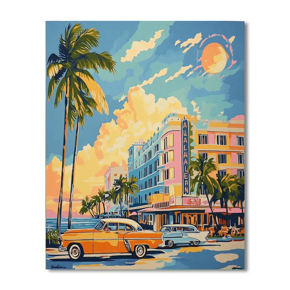 Art Deco Facades Miami South Beach United States paint by numbers