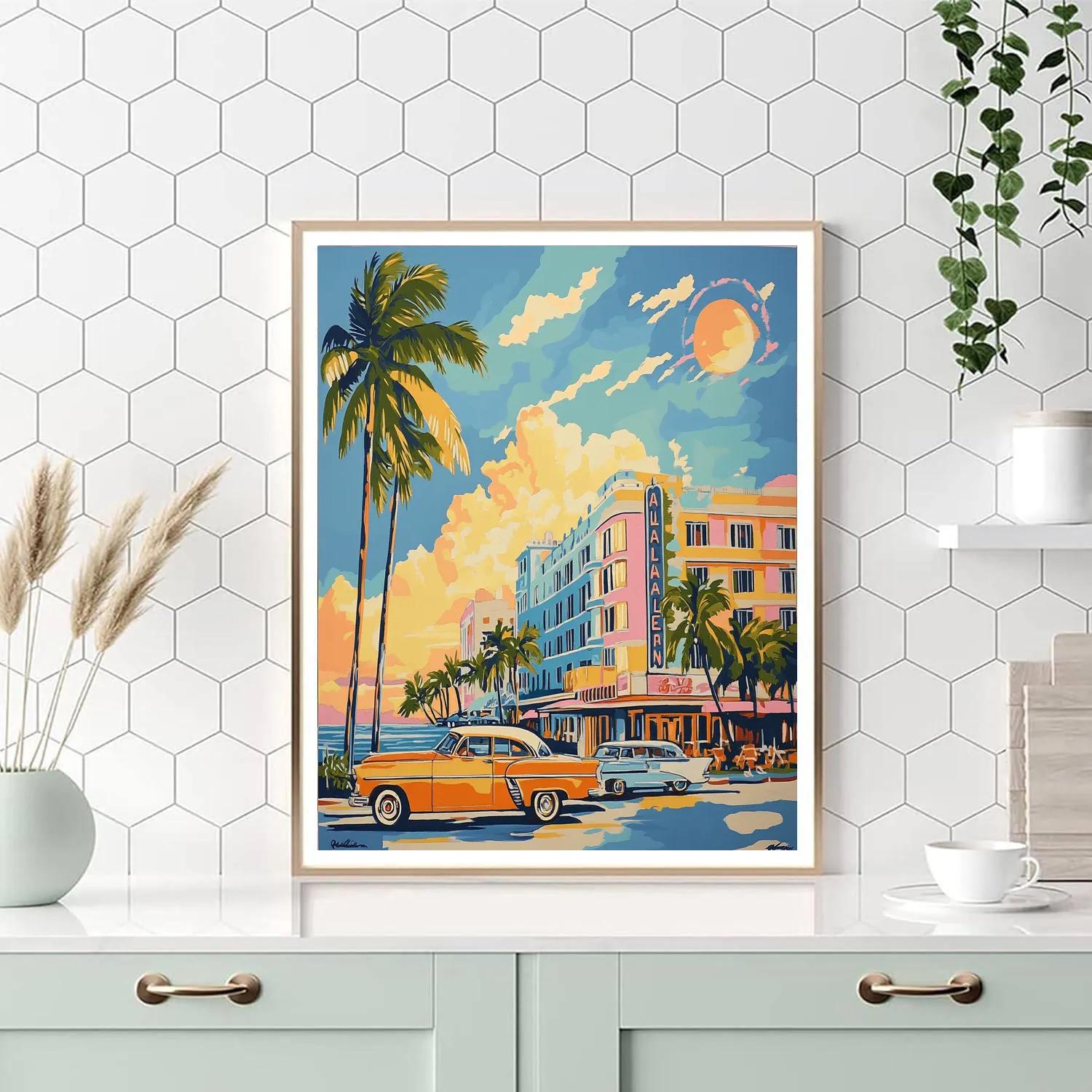 Art Deco Facades Miami South Beach United States paint by numbers