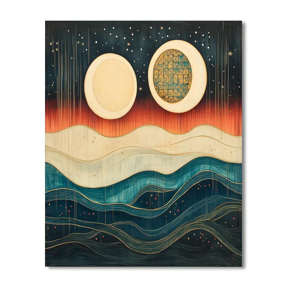 Frida Kahlo Inspired Horizon Of Two Moons And One Song DIY paint by numbers