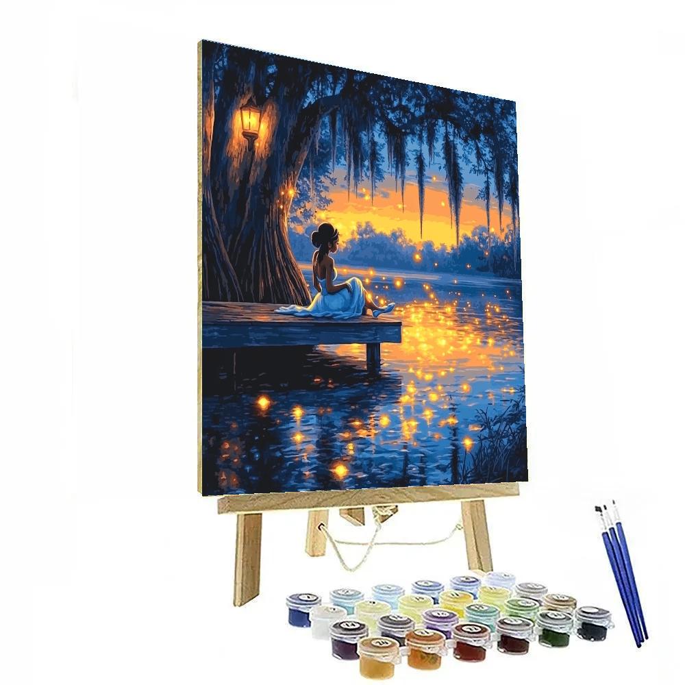 Tiana Bayou Firefly Evening Disney Inspired paint by color