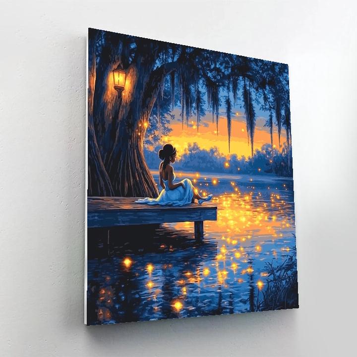 Tiana Bayou Firefly Evening Disney Inspired paint by color
