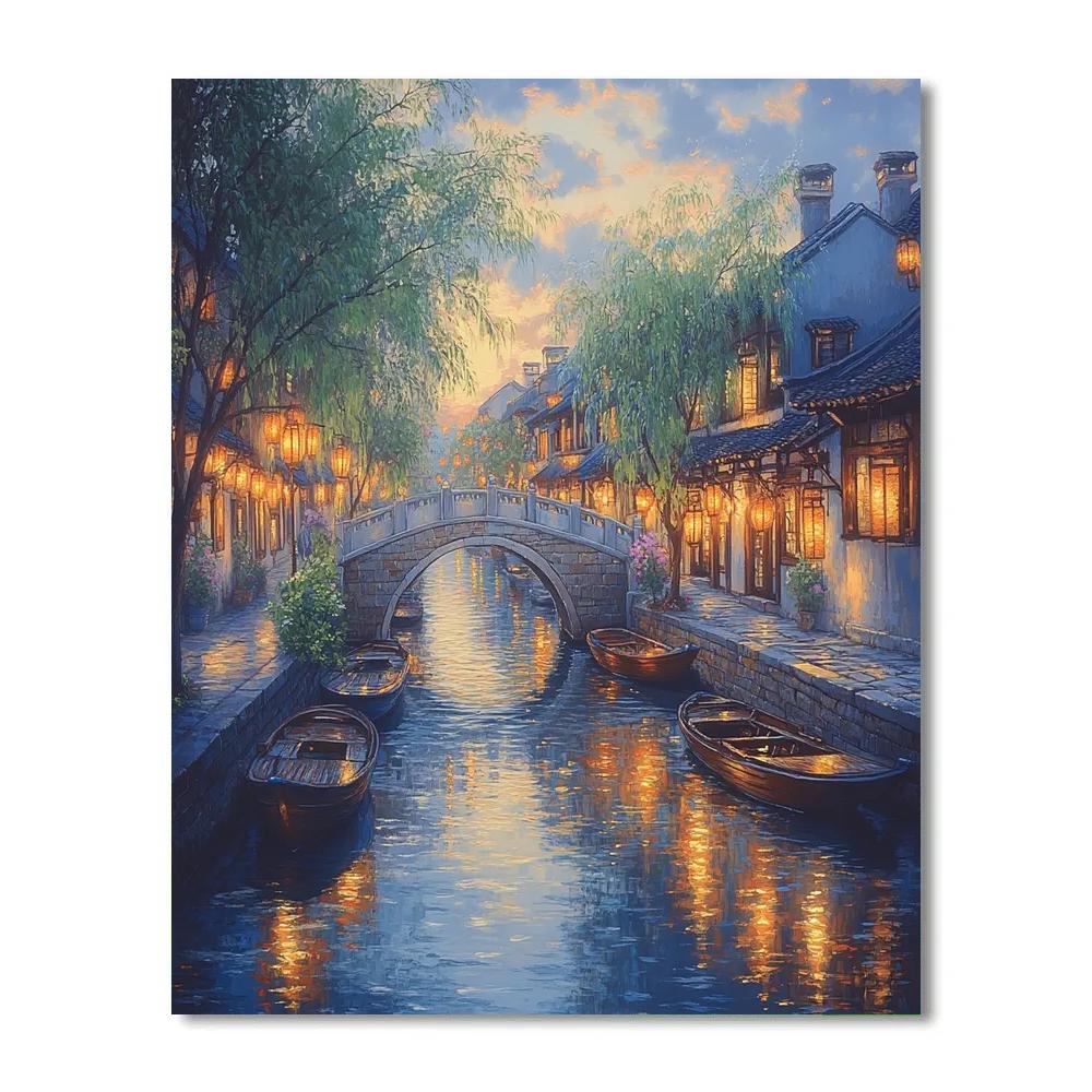 Canal Street Lanterns Suzhou China Paint by numbers kits