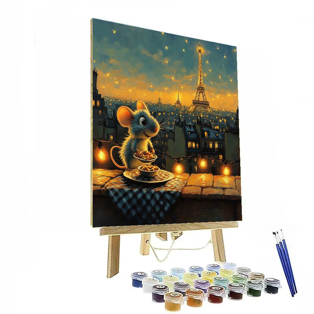 Remy Paris Rooftop Feast Disney Inspired Paint by numbers art