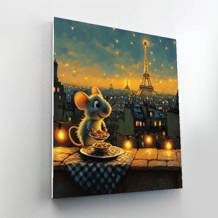 Remy Paris Rooftop Feast Disney Inspired Paint by numbers art