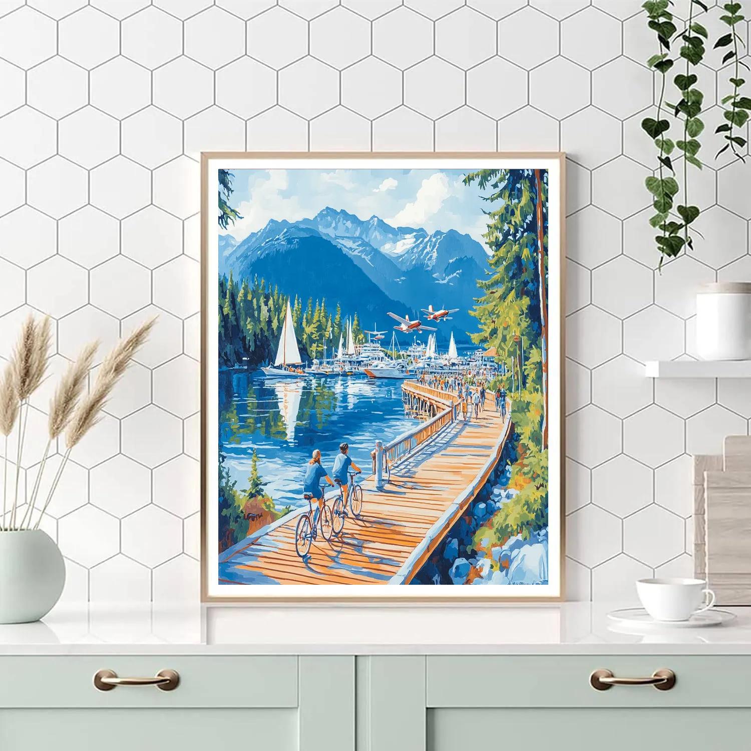 Harbourfront Boardwalk Vancouver Canada Paint by numbers art