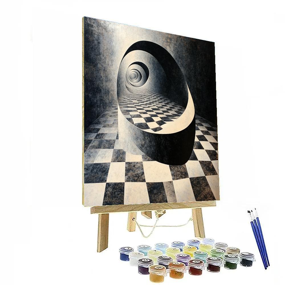 M.C. Escher Inspired Infinite Möbius Nebula Grid paint by number