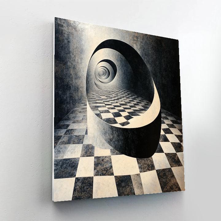 M.C. Escher Inspired Infinite Möbius Nebula Grid paint by number