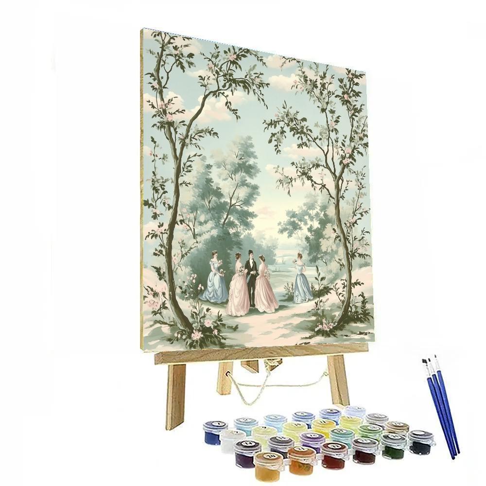 Antoine Watteau Inspired Garden Ball Paint by numbers art