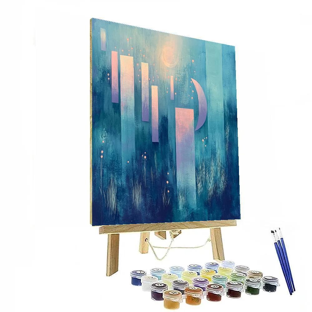 Paul Klee Inspired Liminal Aurora Arithmetic painting number kit