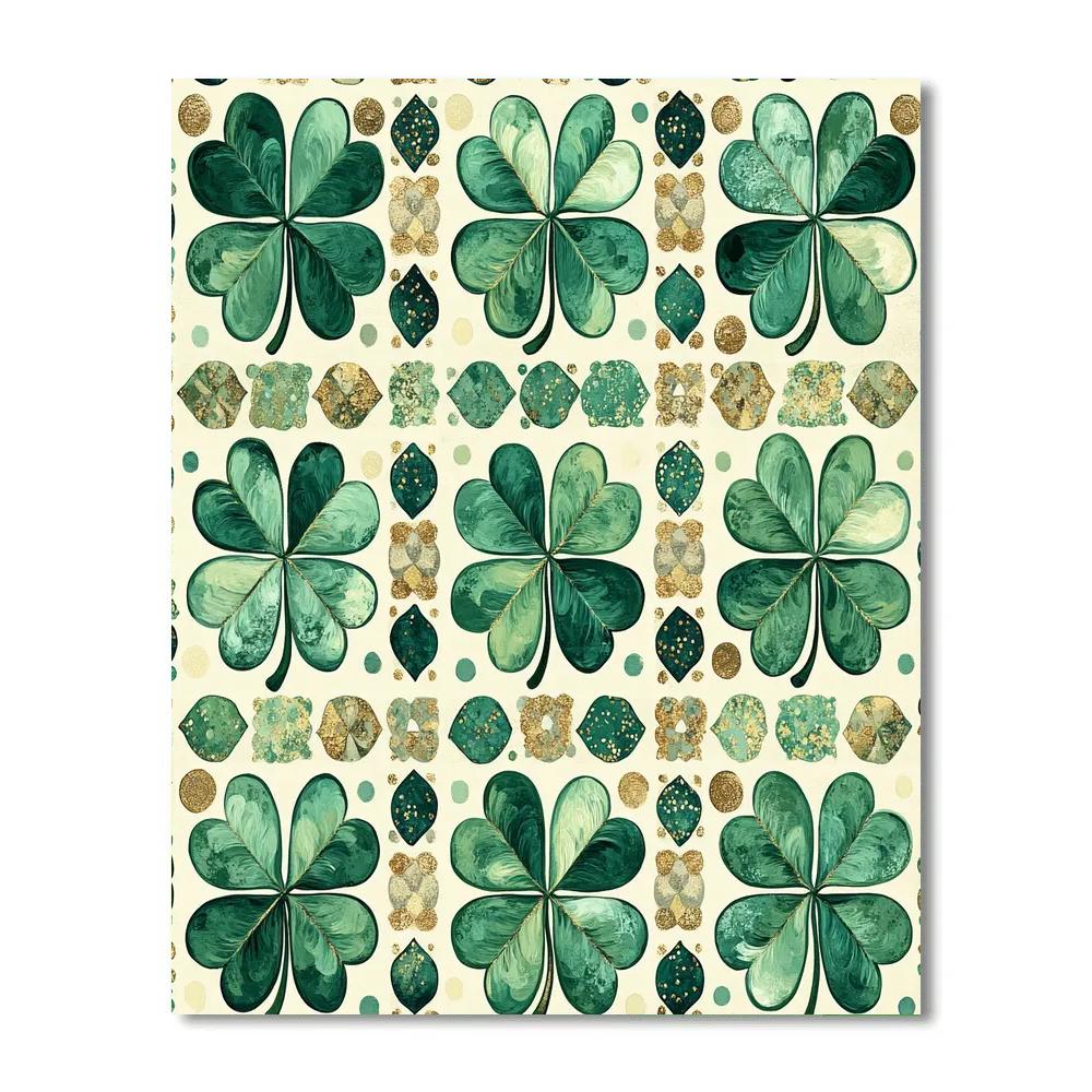 Gustav Klimt Inspired Radiant Clover Geometry DIY paint by numbers