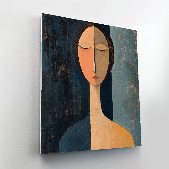 Amedeo Modigliani Inspired Elongated Portrait paint by numbers