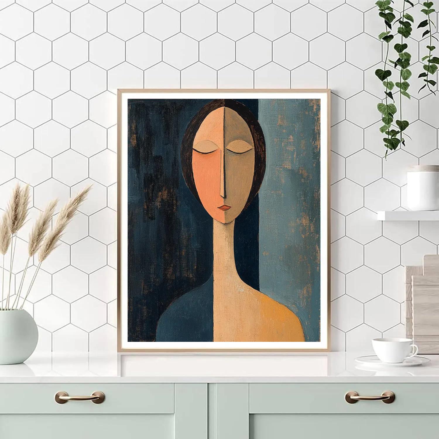 Amedeo Modigliani Inspired Elongated Portrait paint by numbers