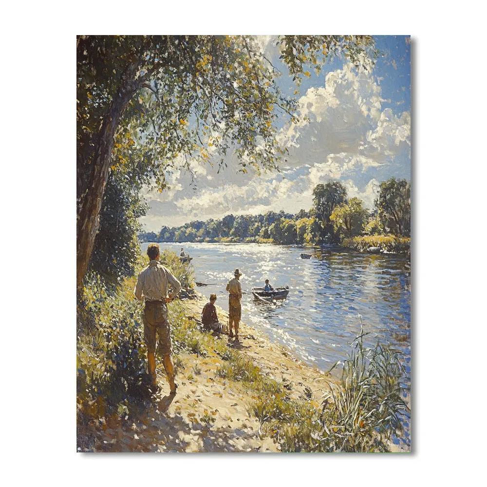 Winslow Homer Inspired River Fishermen paint by numbers