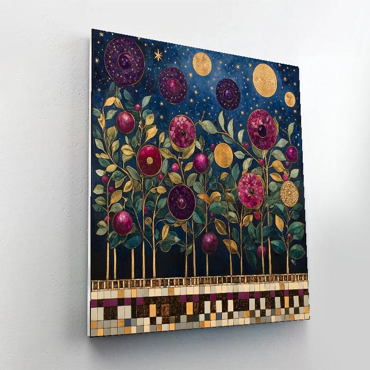 Gustav Klimt Inspired Amethyst Star Orchard paint by color