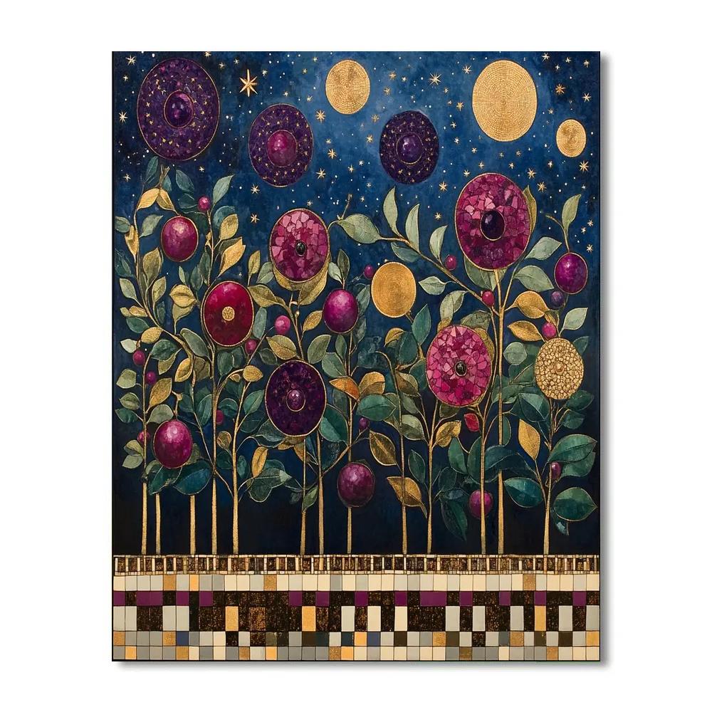 Gustav Klimt Inspired Amethyst Star Orchard paint by color