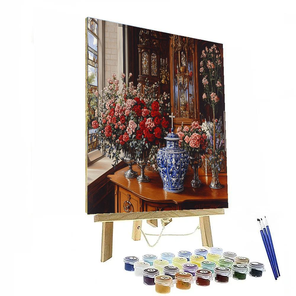 Jan Van Eyck Inspired Opulent Interior paint by numbers