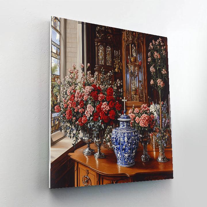 Jan Van Eyck Inspired Opulent Interior paint by numbers