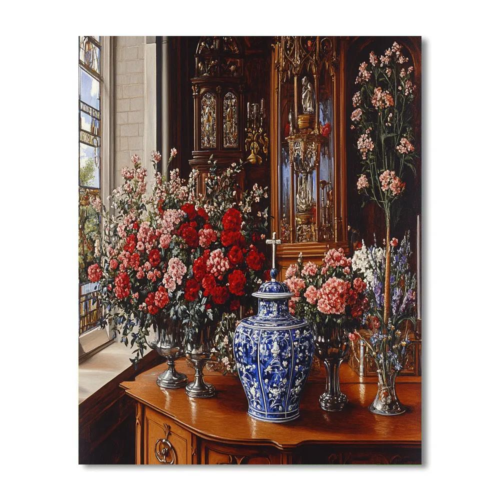 Jan Van Eyck Inspired Opulent Interior paint by numbers