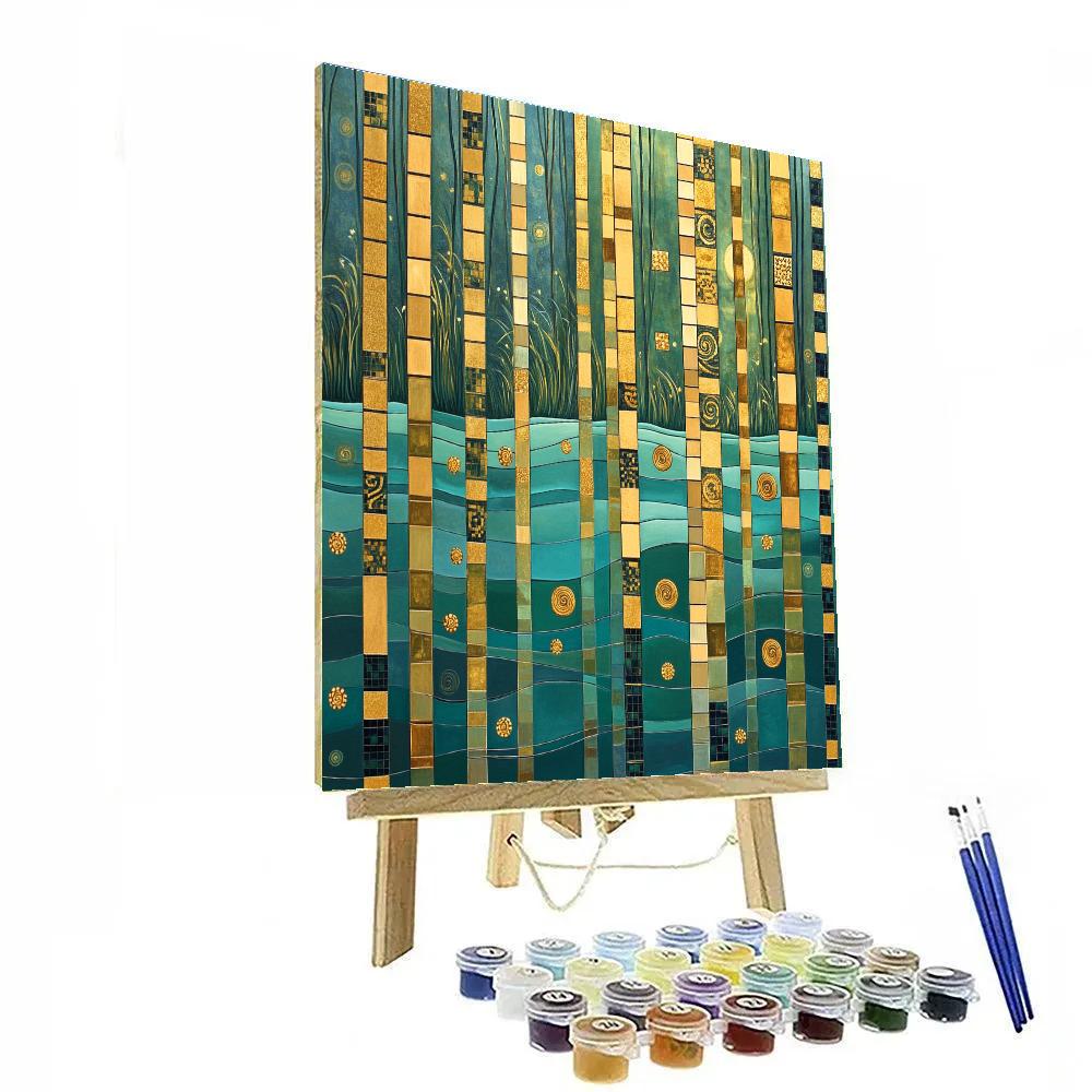 Gustav Klimt Inspired Golden Reedbed Metronome paint by number