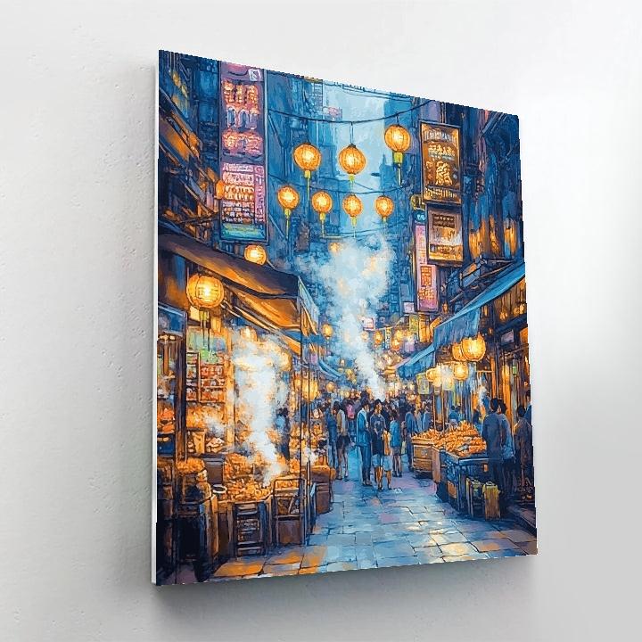 Chinatown Alley Singapore Night Scene Paint by numbers art