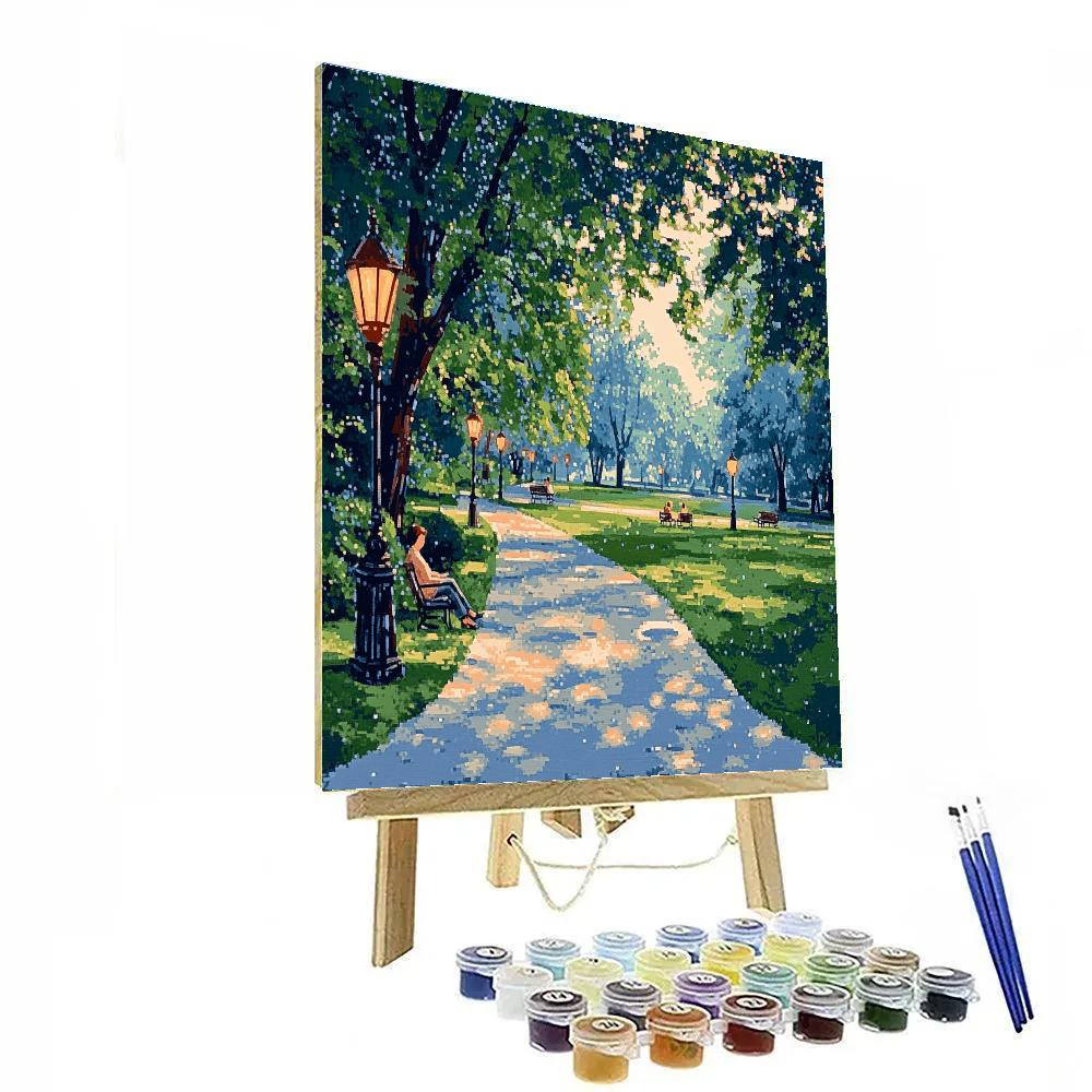 Georges Seurat Inspired Park Afternoon paint by numbers