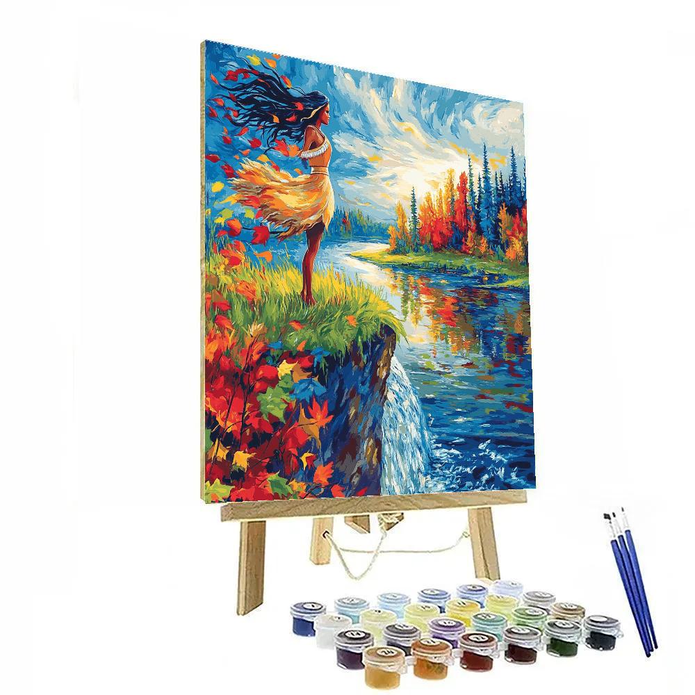 Pocahontas River Cliff Breeze Disney Inspired painting number kit