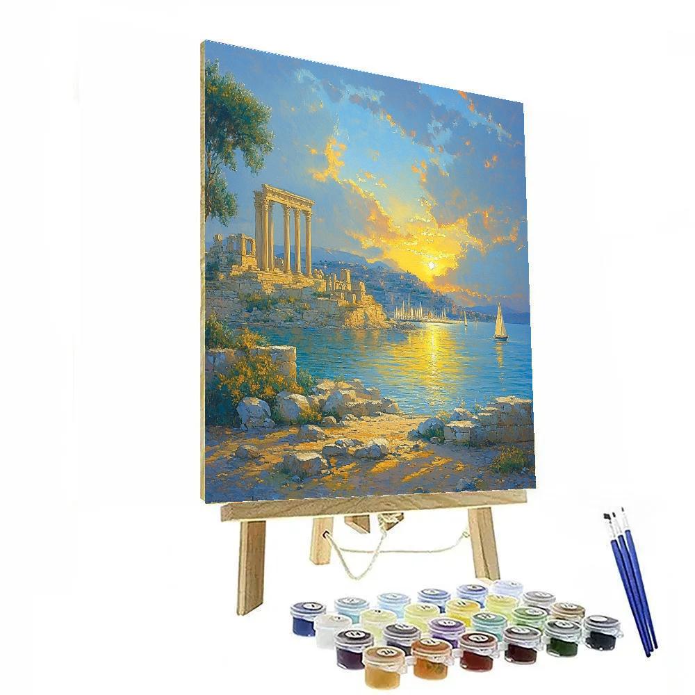Claude Lorrain Inspired Golden Harbor Paint by numbers art