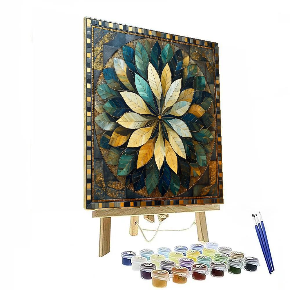 Gustav Klimt Inspired Sapphire Windmill Of Leaves painting number kit