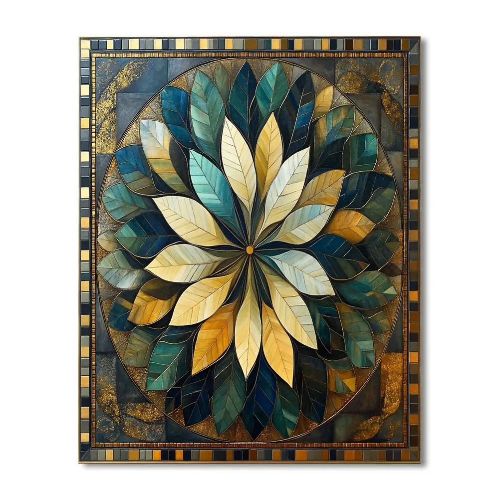 Gustav Klimt Inspired Sapphire Windmill Of Leaves painting number kit