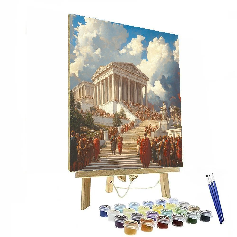 Jacques-Louis David Inspired Revolutionary Crowd painting number kit