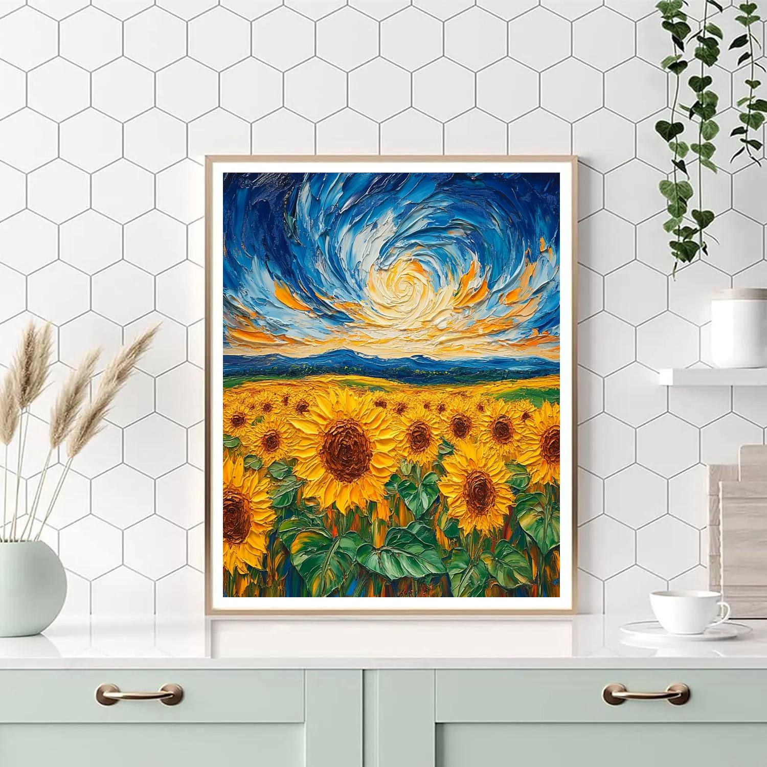 Van Gogh Inspired Sunflower Field Paint by numbers kits