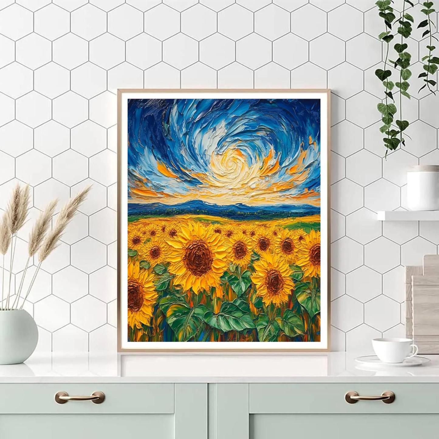 Van Gogh Inspired Sunflower Field Paint by numbers kits