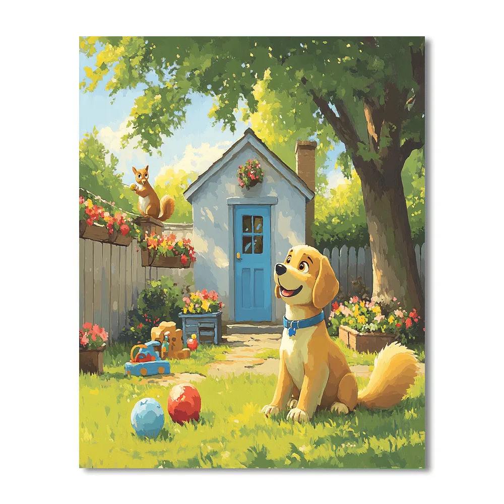 Dug Suburban Yard Squirrel Watch Disney Inspired paint by color