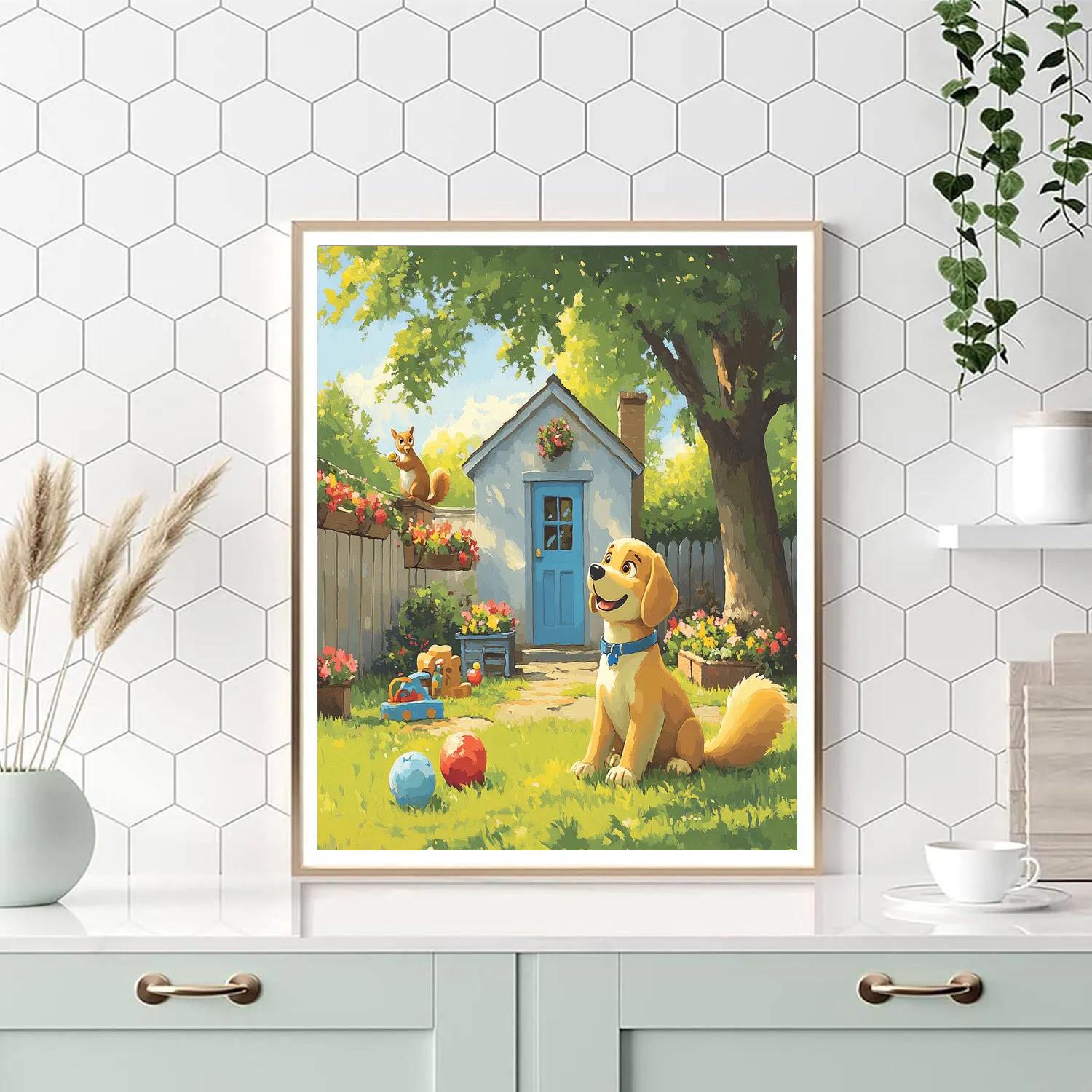 Dug Suburban Yard Squirrel Watch Disney Inspired paint by color