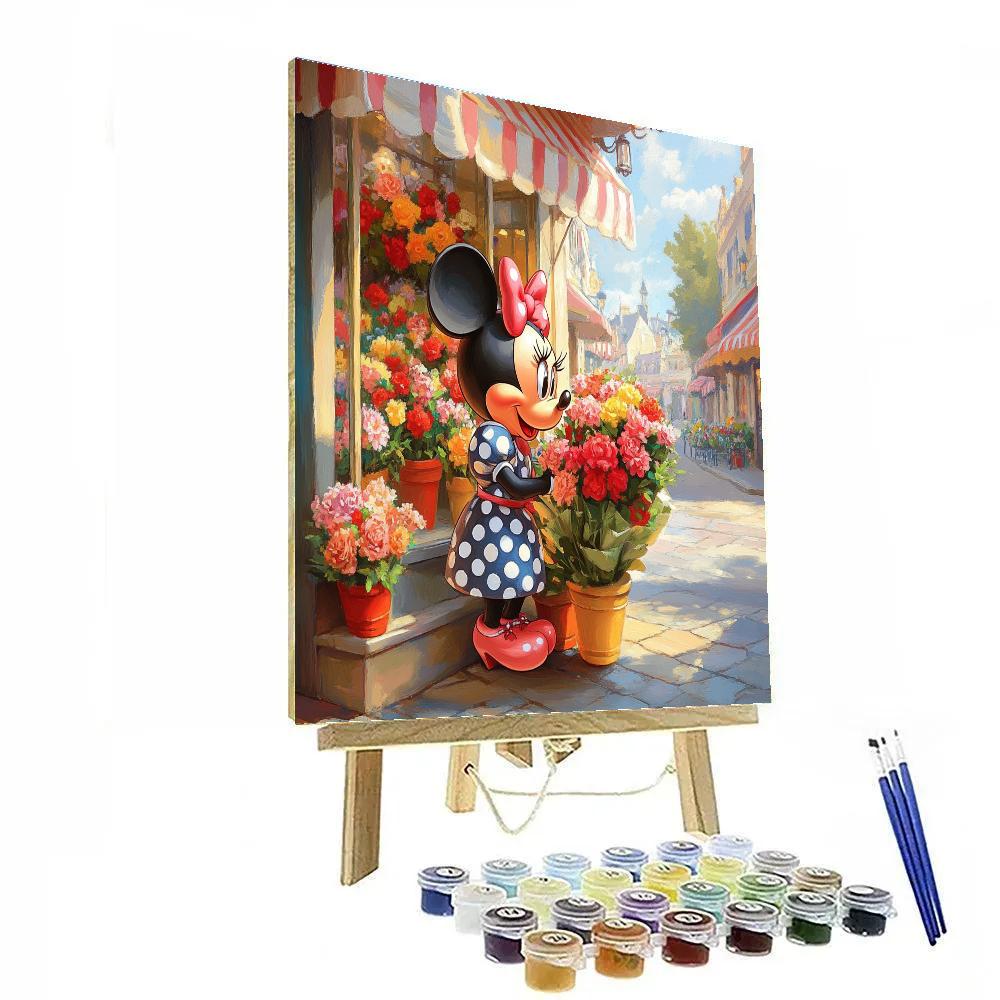 Minnie Mouse Flower Shop Window Day Disney Inspired DIY paint by numbers