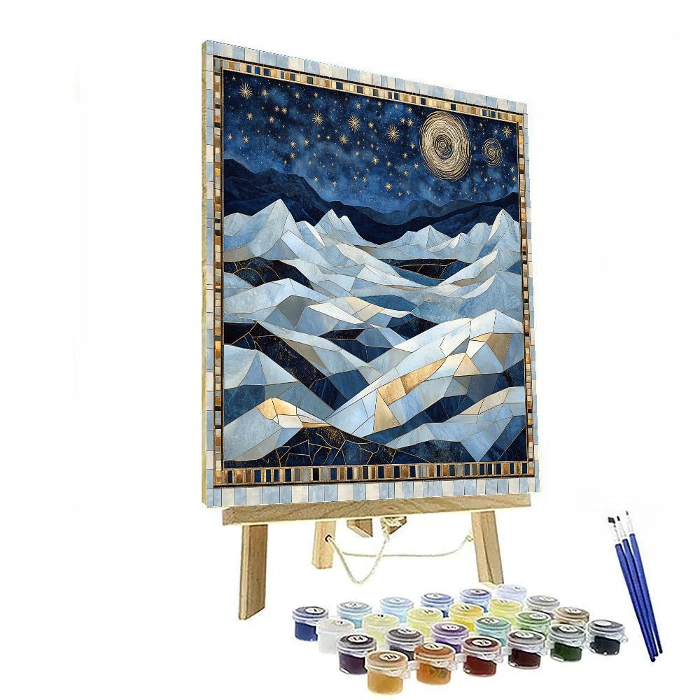Gustav Klimt Inspired Gilded Glacier Night Number painting